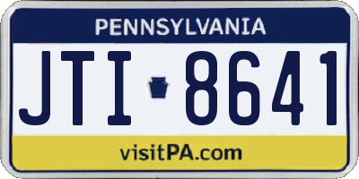 PA license plate JTI8641