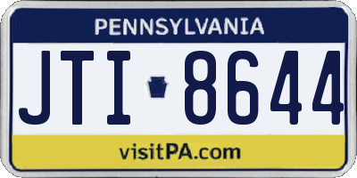 PA license plate JTI8644