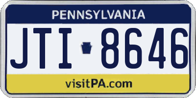 PA license plate JTI8646