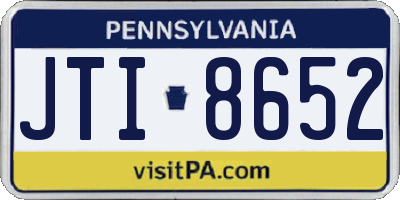 PA license plate JTI8652