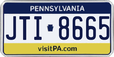 PA license plate JTI8665