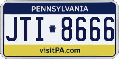 PA license plate JTI8666
