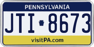 PA license plate JTI8673