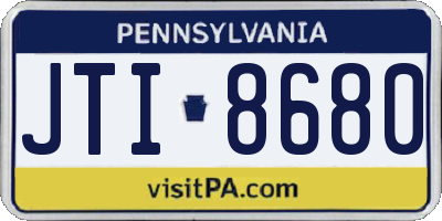PA license plate JTI8680