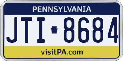 PA license plate JTI8684