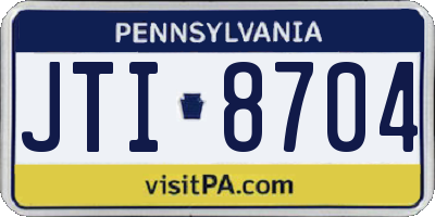 PA license plate JTI8704