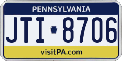 PA license plate JTI8706