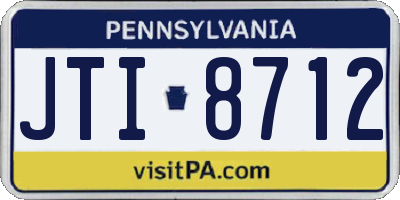 PA license plate JTI8712