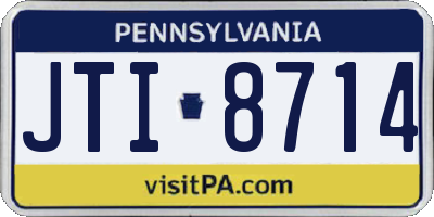 PA license plate JTI8714