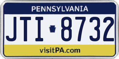 PA license plate JTI8732