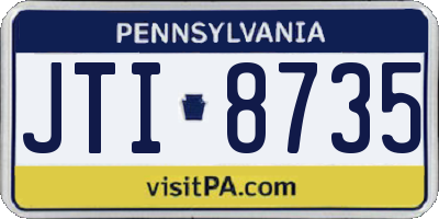PA license plate JTI8735