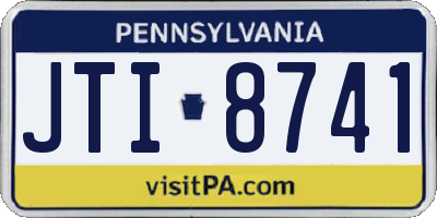 PA license plate JTI8741