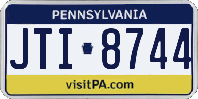 PA license plate JTI8744