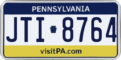 PA license plate JTI8764
