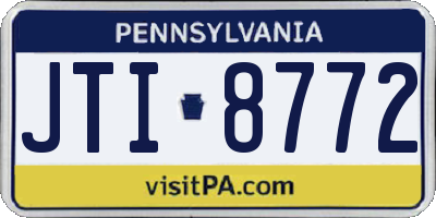 PA license plate JTI8772