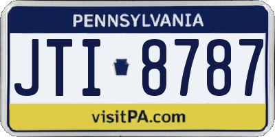 PA license plate JTI8787