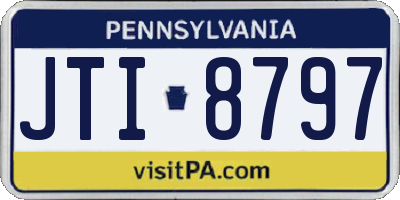 PA license plate JTI8797
