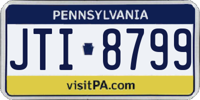 PA license plate JTI8799