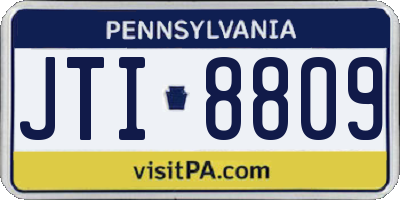 PA license plate JTI8809