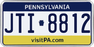 PA license plate JTI8812