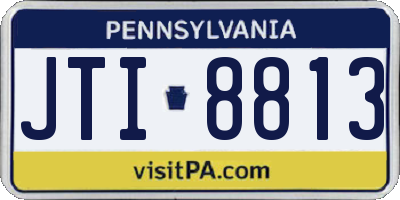 PA license plate JTI8813