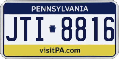 PA license plate JTI8816