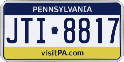 PA license plate JTI8817