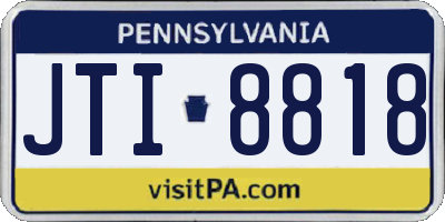 PA license plate JTI8818