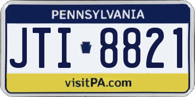 PA license plate JTI8821