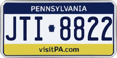 PA license plate JTI8822