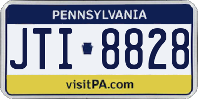 PA license plate JTI8828