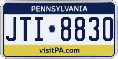PA license plate JTI8830