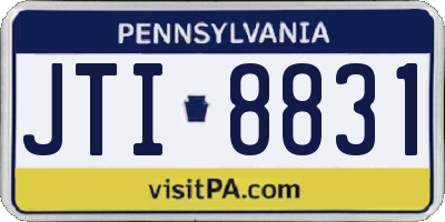 PA license plate JTI8831