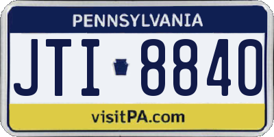 PA license plate JTI8840
