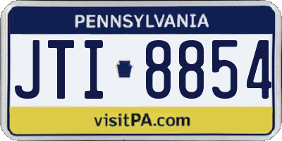 PA license plate JTI8854