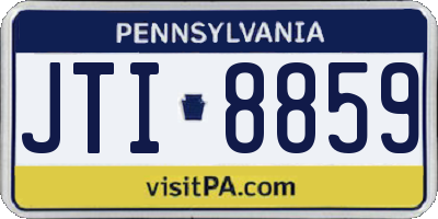 PA license plate JTI8859