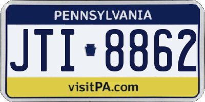PA license plate JTI8862