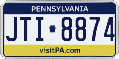 PA license plate JTI8874