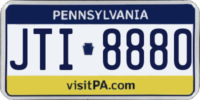 PA license plate JTI8880