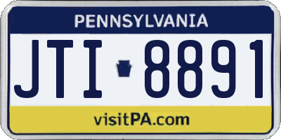 PA license plate JTI8891