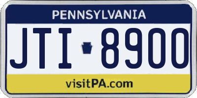 PA license plate JTI8900
