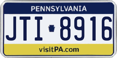 PA license plate JTI8916