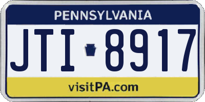 PA license plate JTI8917