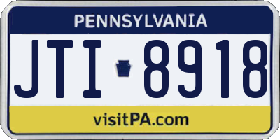 PA license plate JTI8918