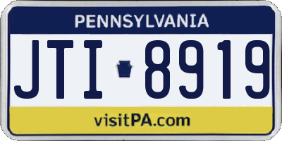 PA license plate JTI8919