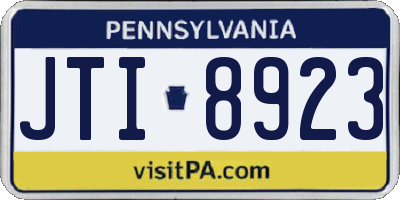 PA license plate JTI8923