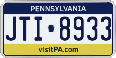 PA license plate JTI8933