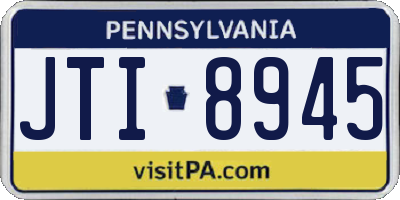 PA license plate JTI8945