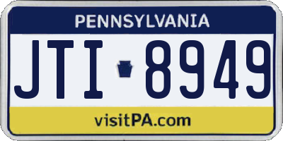 PA license plate JTI8949
