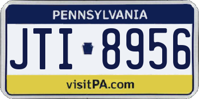 PA license plate JTI8956